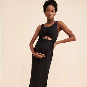 NWT Black Sleeveless Peek-A-Boo Maternity Dress by Ingrid & Isabel (XS)